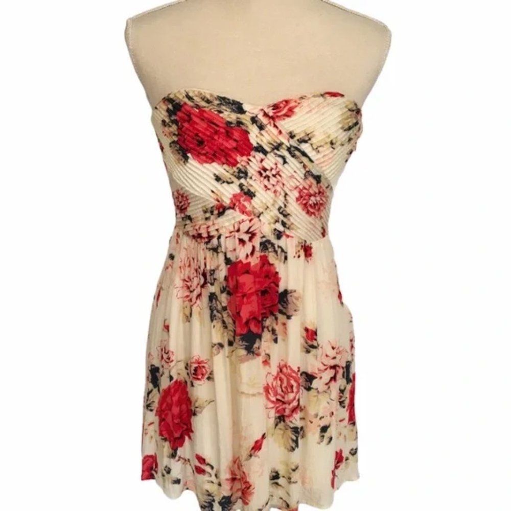 Kimchi Blue Strapless Floral Print Dress